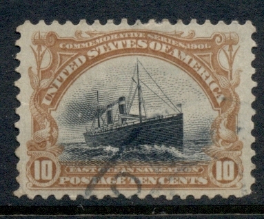 USA-1901-Sc299-Pan-American-Exposition-10c-Fast-Ocean-Navigation-FU-2