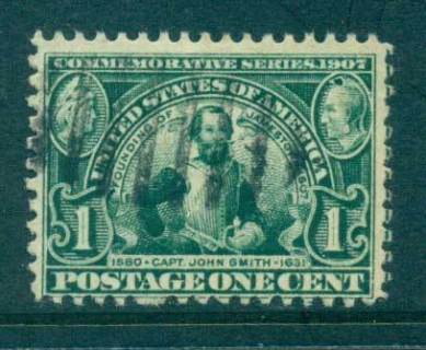 USA-1907-Sc328-1c-Jamestown-Exposition-FU-lot67252