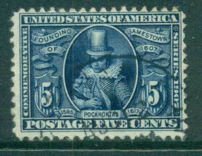 USA-1907-Sc330-5c-Jamestown-Exposition-FU-lot67258