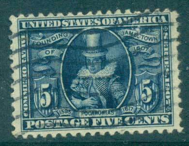 USA-1907-Sc330-5c-Jamestown-Exposition-FU-lot67260