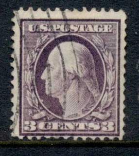 USA-1908-09-Sc333-3c-deep-violet-Washington-Perf-12-Wmk-D-L-FU