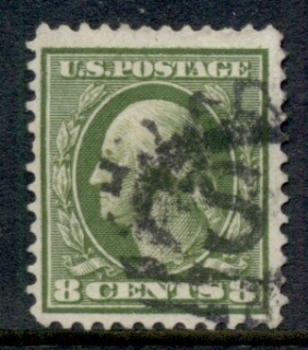 USA-1908-09-Sc337-8c-olive-green-Washington-Perf-12-Wmk-D-L-FU