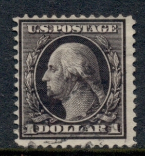 USA-1908-09-Sc342-1-violet-brown-Washington-Perf-12-Wmk-D-L-FU