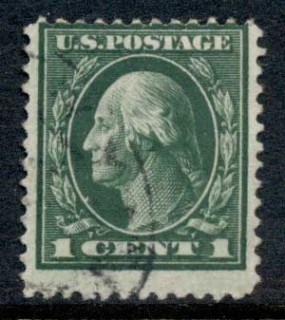 USA-1912-14-Sc405-1c-green-Washington-Perf-12-Wmk-S-L-FU