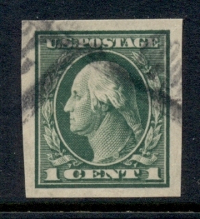 USA-1912-Sc408-1c-green-Washington-IMPERF-Wmk-S-L-FU