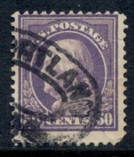 USA-1912-Sc422-50c-violet-Franklin-Perf-12-Wmk-D-L-FU