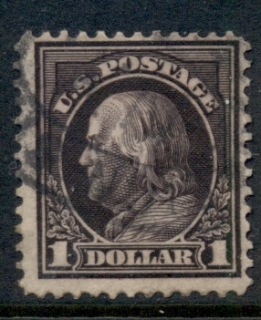 USA-1912-Sc423-1-violet-brown-Franklin-Perf-12-Wmk-D-L-FU