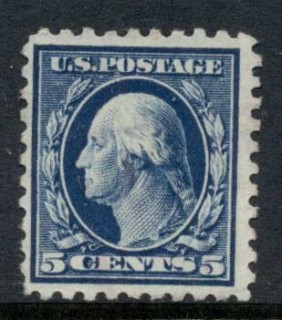 USA-1913-15-Sc428-5c-blue-Washington-Perf-10-Wmk-S-L-FU-2