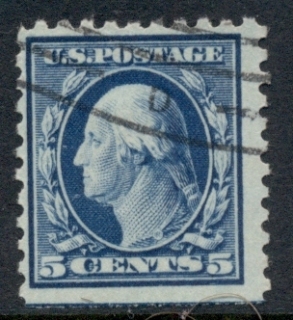 USA-1916-17-Sc466-5c-blue-Washington-Perf-10-No-Wmk-FU