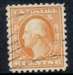 USA-1916-17-Sc468-6c-red-orange-Washington-Perf-10-No-Wmk-FU-2