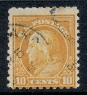 USA-1916-17-Sc472-10c-orange-yellow-Franklin-Perf-10-No-Wmk-FU