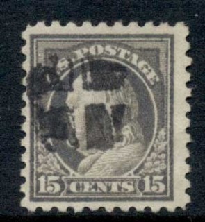 USA-1916-17-Sc475-15c-grey-Franklin-Perf-10-No-Wmk-FU-2