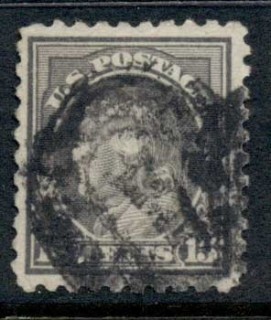 USA-1916-17-Sc475-15c-grey-Franklin-Perf-10-No-Wmk-FU