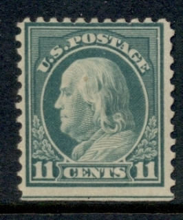 USA-1917-19-Sc511-11c-light-green-Franklin-Perf-11-No-Wmk-MLH