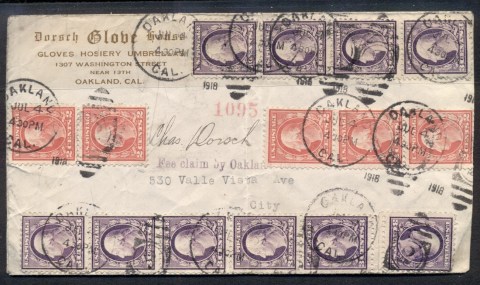 USA-1918-Washington-Franklin-multi-franked