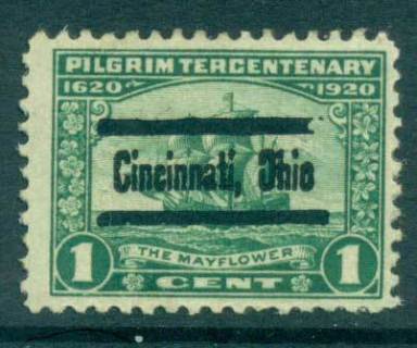 USA-1920-Sc548-Pilgrim-Tercentenary-1c-Precancel-FU-lot67321