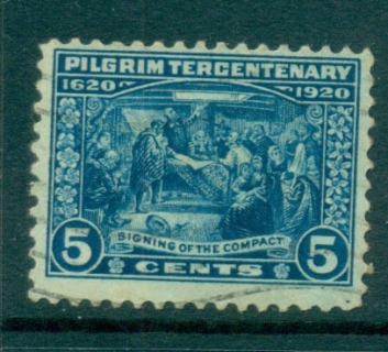 USA-1920-Sc550-Pilgrim-Tercentenary-5c-FU-lot67326