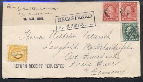 USA-1920-Wahhington-Franklin-Registered-cover-to-Germany