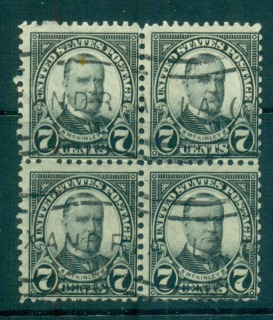 USA-1922-25-Sc559-7c-McKinley-Blk-4-P11-Flat-Plate-FU-lot67819