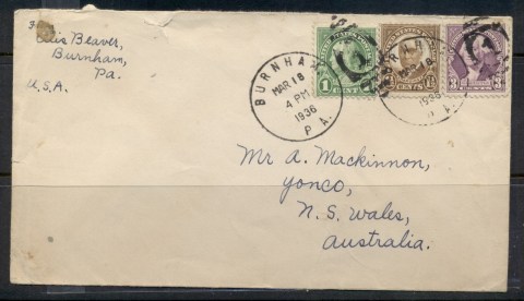 USA-1922-38-Fourth-Bureau-Burnham-1936-to-Australia-cover