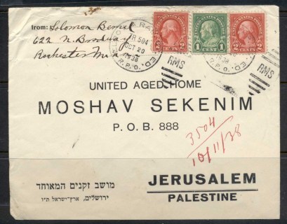 USA-1922-38-Fourth-Bureau-Elroy-1938-to-United-Aged-Home-Palestine-cover