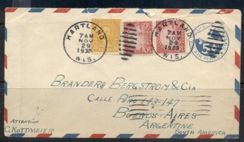 USA-1922-38-Fourth-Bureau-Golden-Gate-20c-pr-uprated-Airmail-PSE-Hartlend-to-Argentina-cover