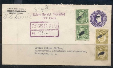 USA-1922-38-Fourth-Bureau-Grant-8c-pr-uprated-registered-PSE-Deport-1934-cover