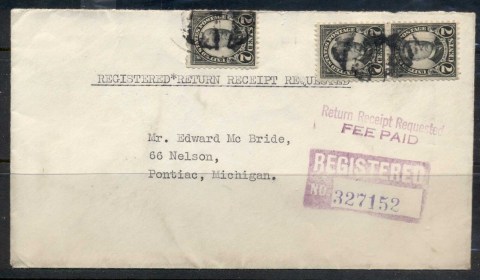 USA-1922-38-Fourth-Bureau-McKinley-7cx3-Registered-Detroit-Fisher-Bldg-1939-cover