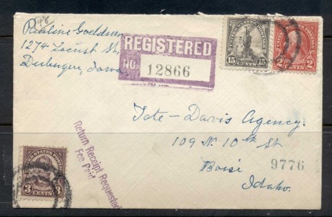 USA-1922-38-Fourth-Bureau-Registered-Dubuque-1928-cover