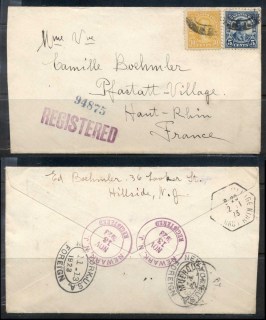 USA-1922-38-Fourth-Bureau-Registered-Newark-1923-to-France