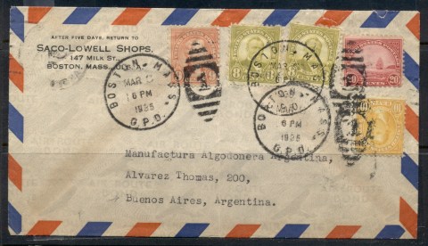 USA-1922-38-Fourth-Bureau-Saco-Lowell-Shops-CC-Air-Mail-Boston-to-Argentina-1935-cover