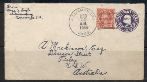 USA-1922-38-Fourth-Bureau-Uprated-PSE-Williamsburg-to-Australia-cover