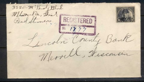 USA-1922-38-Fourth-Bureau-Wilson-17c-Registered-cover-Millwaukee-1929