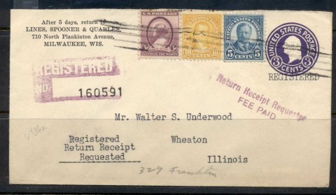 USA-1922-38-Fourth-Bureau-uprated-mixed-franking-PSE-Registered-Milwaukee1936-no-backflap-cover