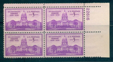 USA-1940-Sc896-Idaho-Statehood-PB22616-lot67595