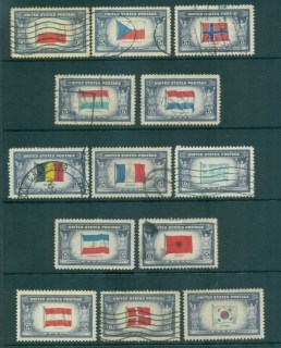 USA-1943-4-Sc909-21-Overrun-Countries-FU-lot72329