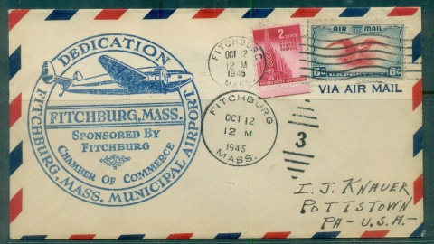 USA-1945-Fitchburg-Airport-Dedication-Airmail-cover