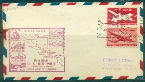 USA-1946-5c-Airmail-PS-uprated-First-Flight-FAM-5-cover