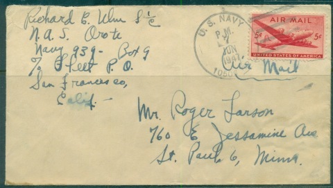 USA-1947-5c-Airmail-Navy-Mail-to-Minnesota-cover