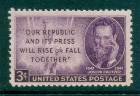 USA-1947-Sc946-Joseph-Pulitzer-MUH-lot33449