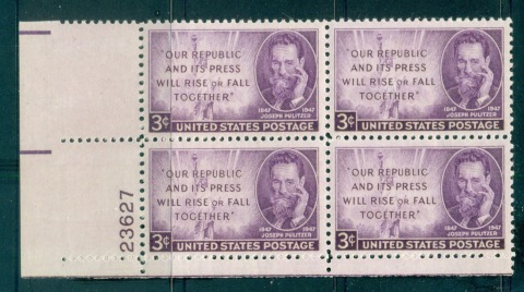 USA-1947-Sc946-Joseph-Pulitzer-PB23627-MUH-lot67629