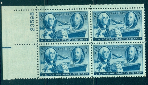 USA-1947-Sc947-Postage-Stamp-Centenary-PB23598-MUH-lot67632