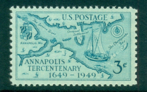 USA-1949-Sc948-Annapolis-Tercentenary-MUH-lot33455