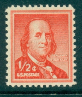 USA-1954-68-Sc1030-½c-Benjamin-Franklin-MUH-lot33479