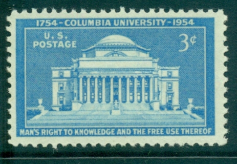 USA-1954-Sc1029-Columbia-University-MUH-lot33491