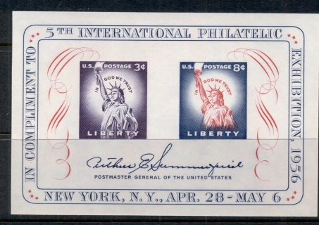 USA-1956-Philatelic-Exhibition-MS-MUH