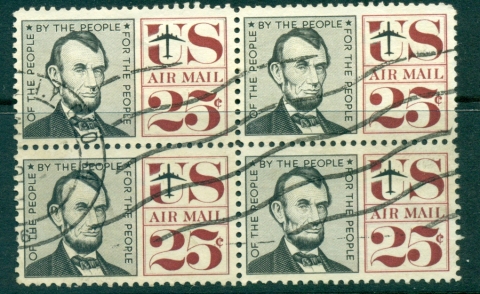 USA-1959-66-ScC59-Abraham-Lincoln-Air-Mail-Blk-4-FU-lot33674