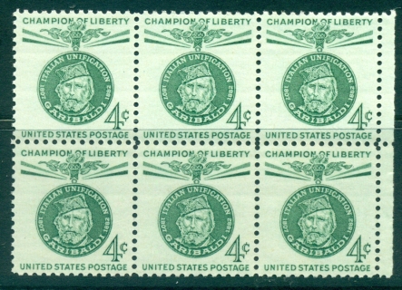 USA-1960-Sc1168-4c-Guiseppe-garibaldi-Blk-6-MUH-lot33586