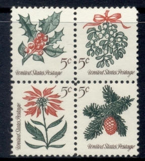 USA-1964-Sc1254-7-Xmas-plants-MUH