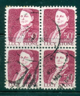 USA-1965-78-Sc1293-50c-Lucy-Stons-Blk-4-FU-lot33670